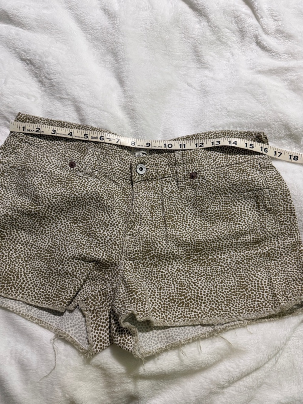 Madewell Olive Green Printed Denim Shorts